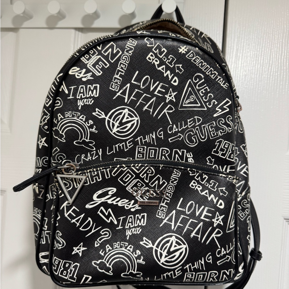 Guess Black and White Women’s Backpack